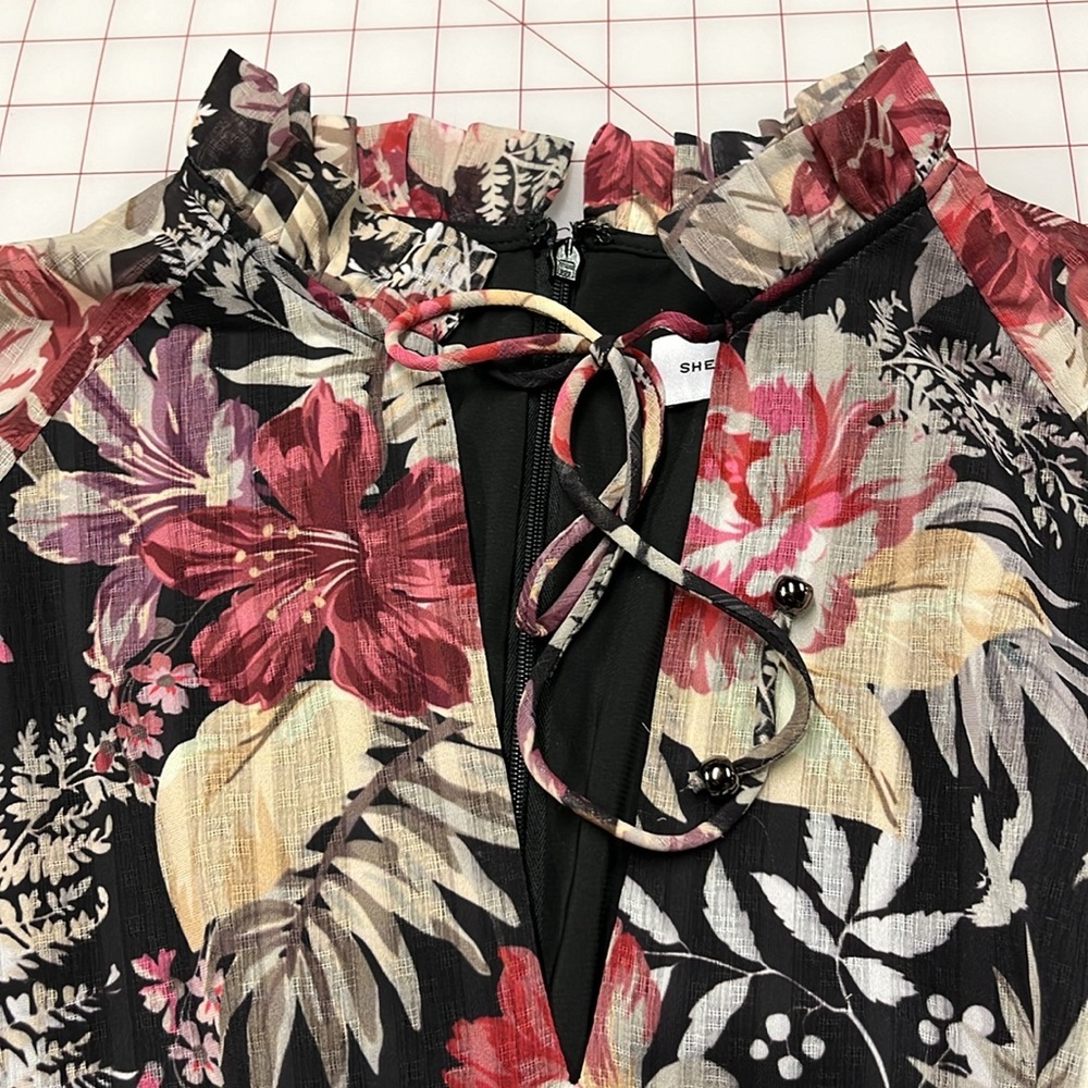 SHEIKE "Mahalo" Party/Romance Tiered Ruffle Keyhole Jacquard Floral Dress SZ 8 - Picture 5 of 15